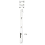 Locking Flush Bolt - 300mm in Polished Chrome - side profile view
