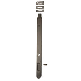 Locking Flush Bolt - 400mm in Brushed Chrome - rear mounting detail