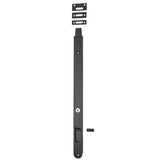 Locking Flush Bolt - 400mm in Matt Black - close-up detail view