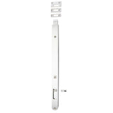 Locking Flush Bolt - 400mm in Polished Chrome - side profile view