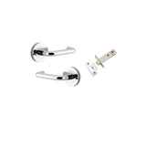 Oslo Lever - Round Rose (Inbuilt Privacy) in Polished Chrome - privacy set configuration