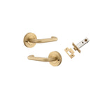 Oslo Lever - Round Rose (Inbuilt Privacy) in Brushed Brass - privacy set configuration