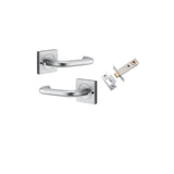 Oslo Lever - Square Rose (Inbuilt Privacy) in Brushed Brass - privacy set configuration (2 of 9)
