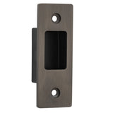 Sliding Door Edge Pull Rectangular in Brushed Chrome - finish and profile close-up