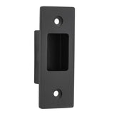 Sliding Door Edge Pull Rectangular in Matt Black - side profile view