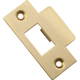 Metal Door Tube Latch Striker in Brushed Chrome - front view