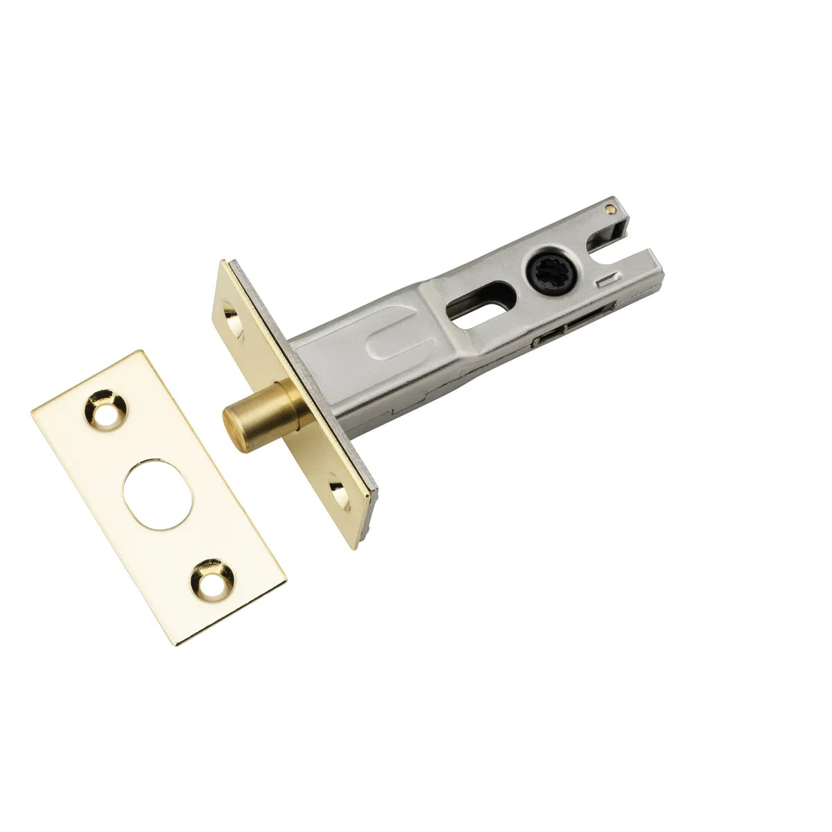 Privacy Bolt - Round - 60mm Backset in Polished Brass - rear mounting detail