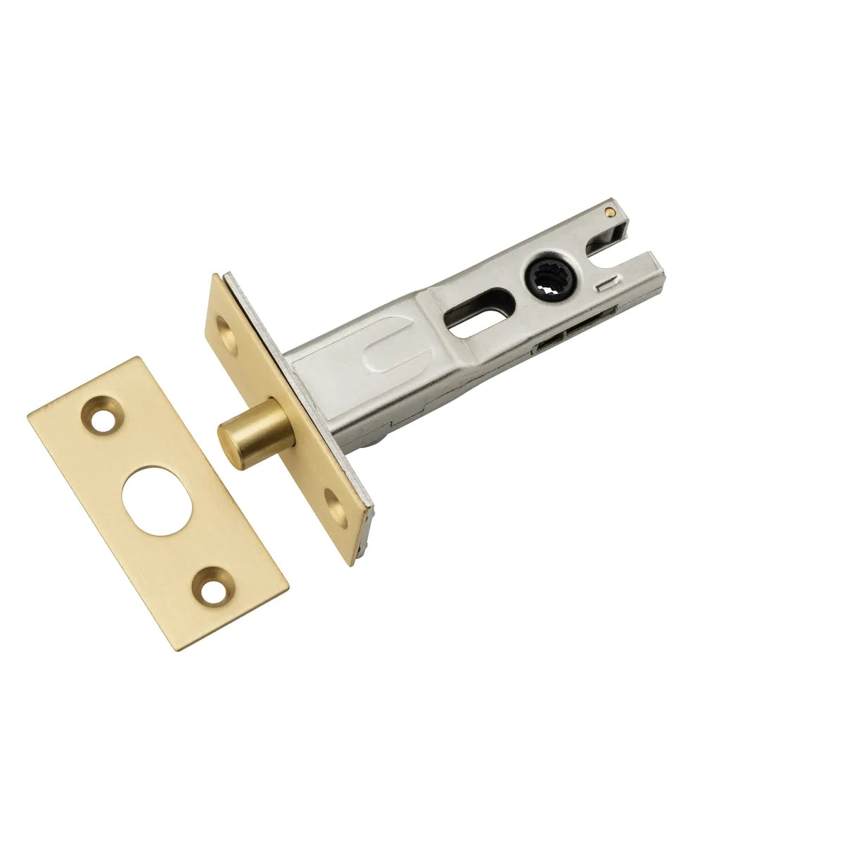 Privacy Bolt - Round - 60mm Backset in Brushed Brass - front view
