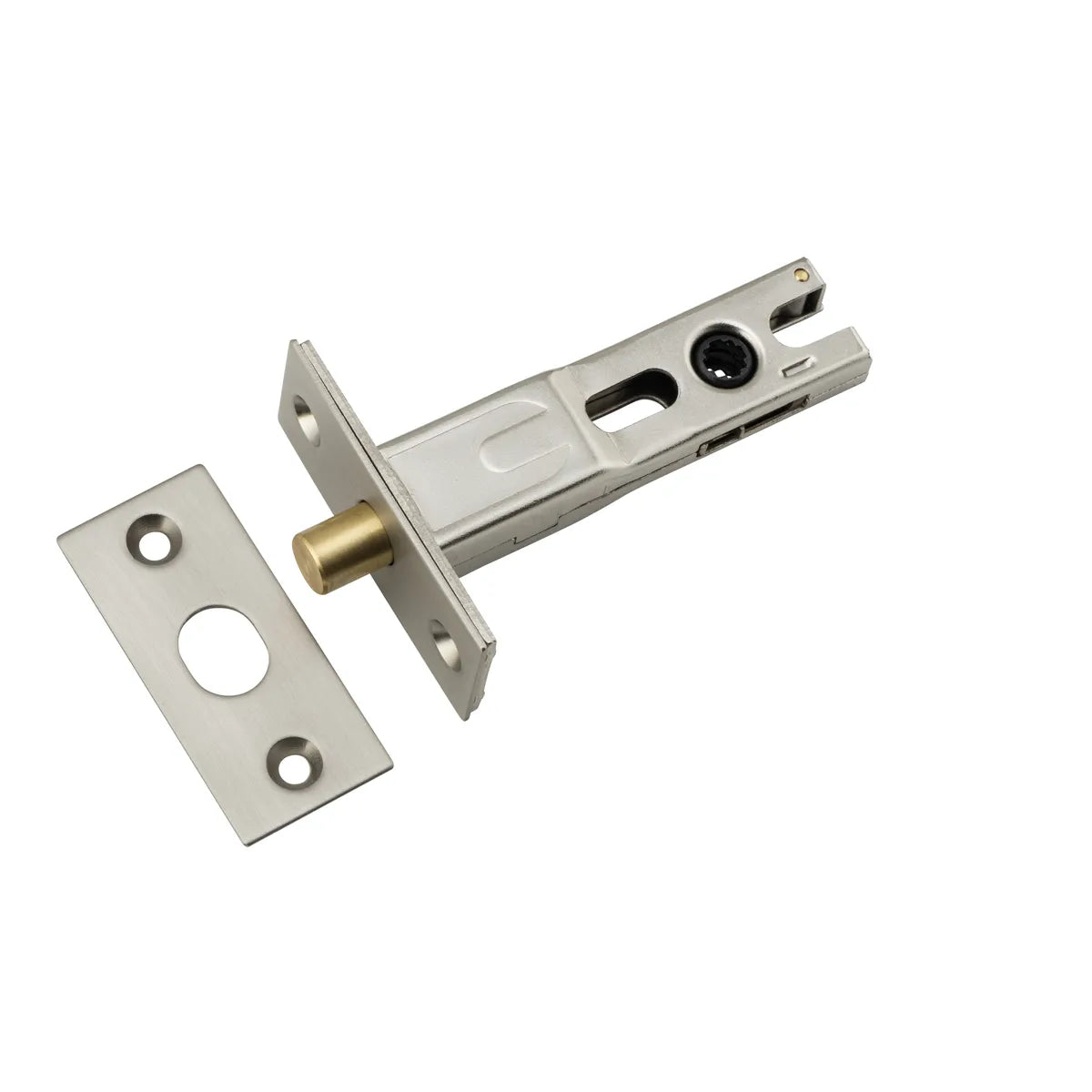 Privacy Bolt - Round - 60mm Backset in Satin Nickel - front view