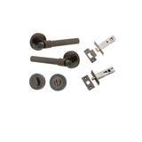 Helsinki Lever - Round Rose Privacy Kit with Separate Privacy Turn