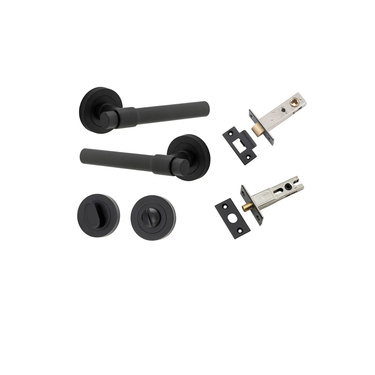 Helsinki Lever - Round Rose Privacy Kit with Separate Privacy Turn