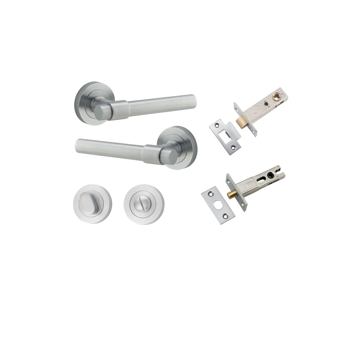 Helsinki Lever - Round Rose Privacy Kit with Separate Privacy Turn