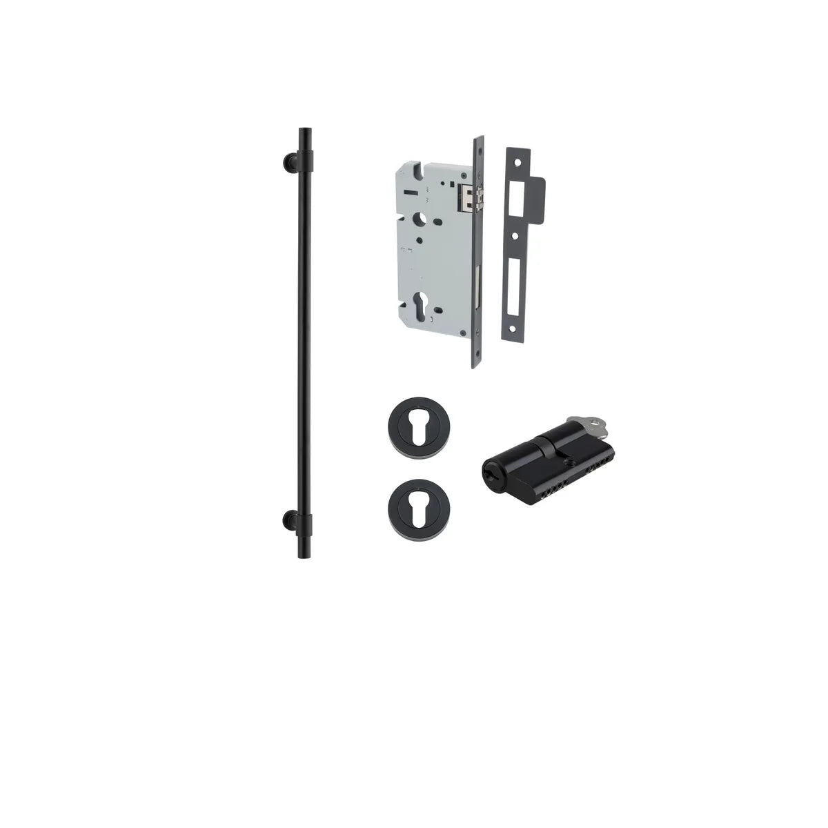 Helsinki Pull Handle - 600mm Entrance Kit with Separate High Security Lock