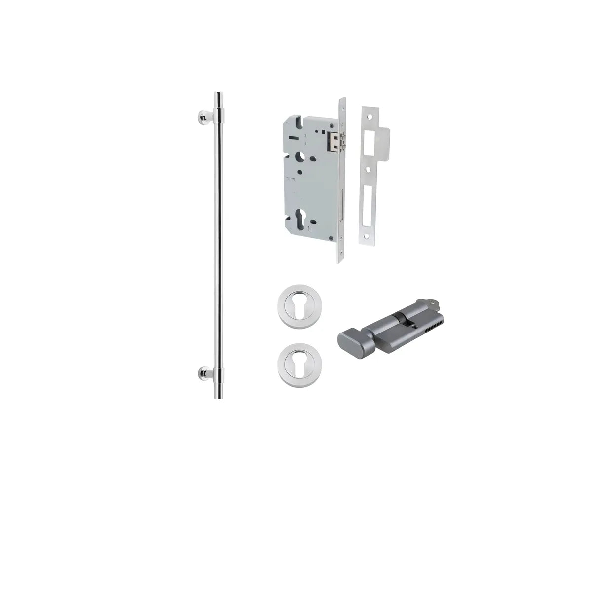 Helsinki Pull Handle - 600mm Entrance Kit with Separate High Security Lock