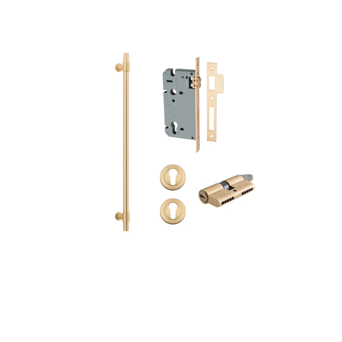Helsinki Pull Handle - 600mm Entrance Kit with Separate High Security Lock