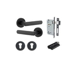 Osaka Lever - Round Rose Entrance Kit with Separate High Security Lock in Brushed Brass - entrance set configuration