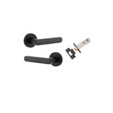 Osaka Lever - Round Rose Passage Kit in Matt Black - close-up detail view