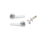 Osaka Lever - Round Rose Passage Kit in Brushed Chrome - angled product view