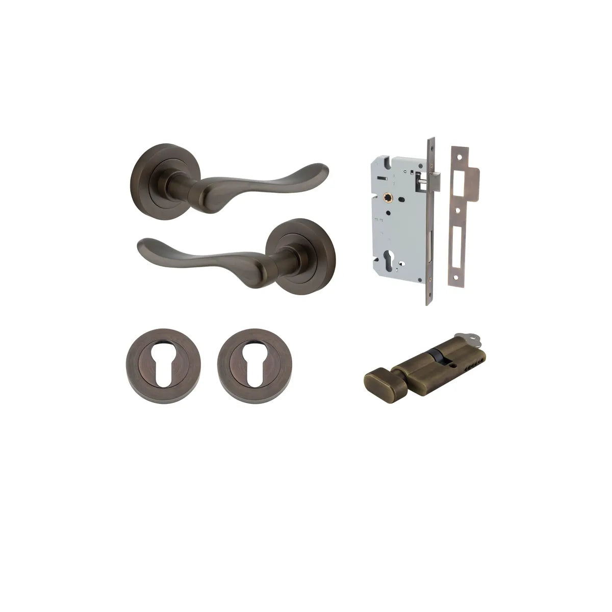 Stirling Lever - Round Rose Entrance Kit with Separate High Security Lock - entrance set configuration (16 of 16)