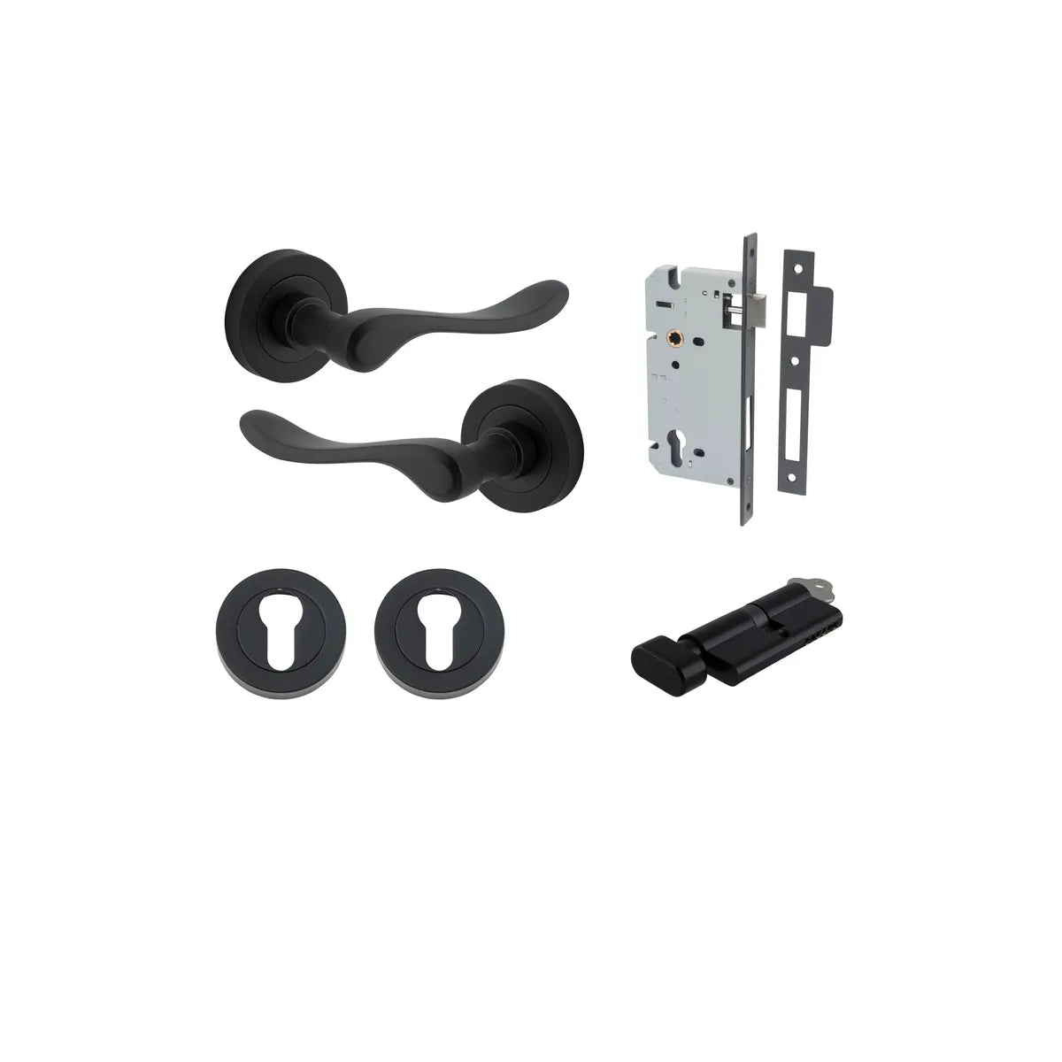 Stirling Lever - Round Rose Entrance Kit with Separate High Security Lock - entrance set configuration (12 of 16)
