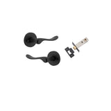 Stirling Lever - Round Rose (Inbuilt Privacy) in Matt Black - privacy set configuration