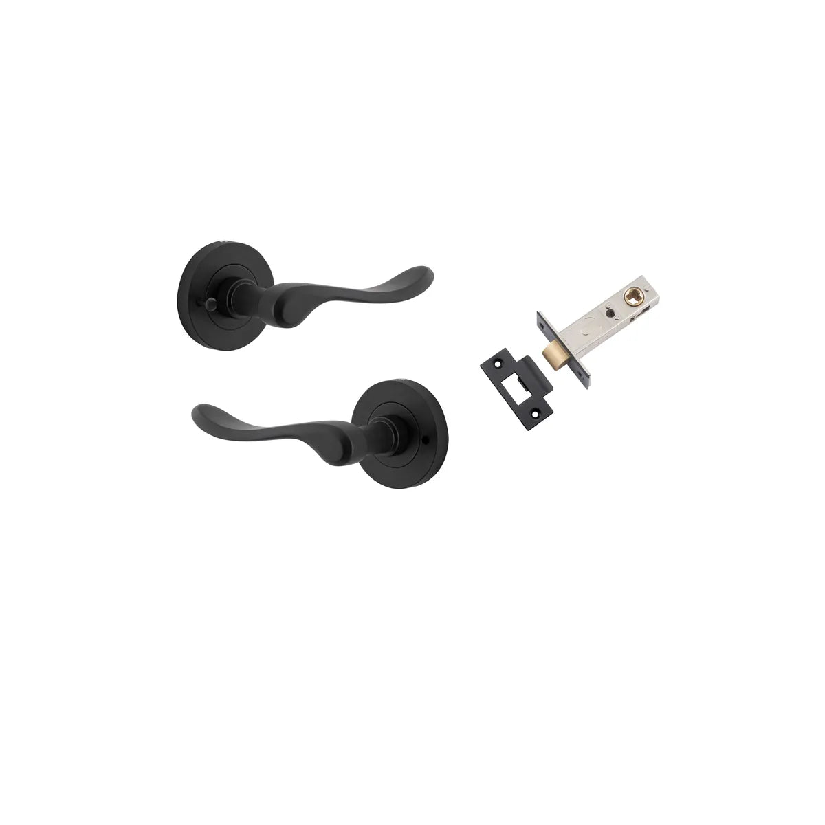 Stirling Lever - Round Rose (Inbuilt Privacy) in Matt Black - privacy set configuration