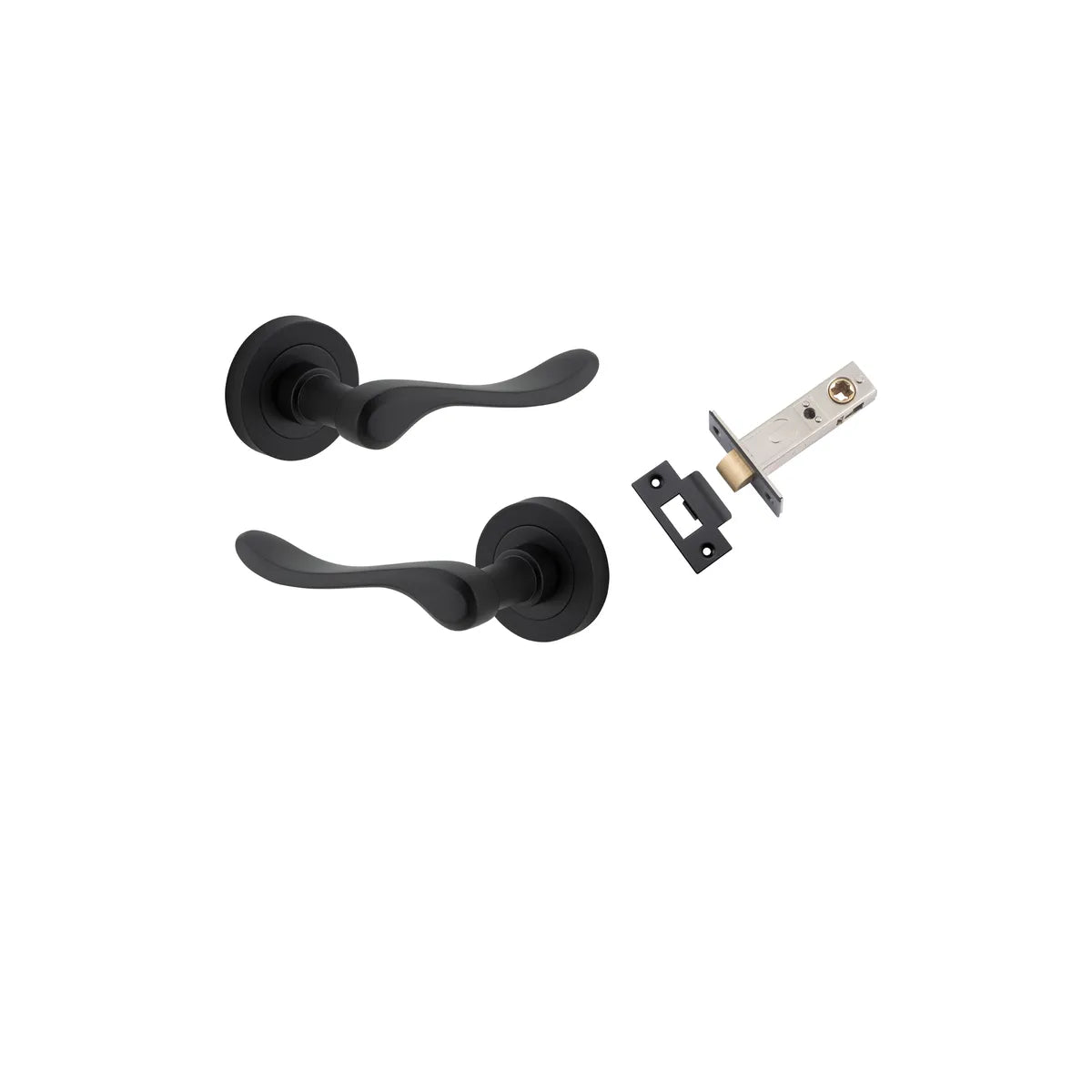 Stirling Lever - Round Rose Passage Kit in Matt Black - side profile view