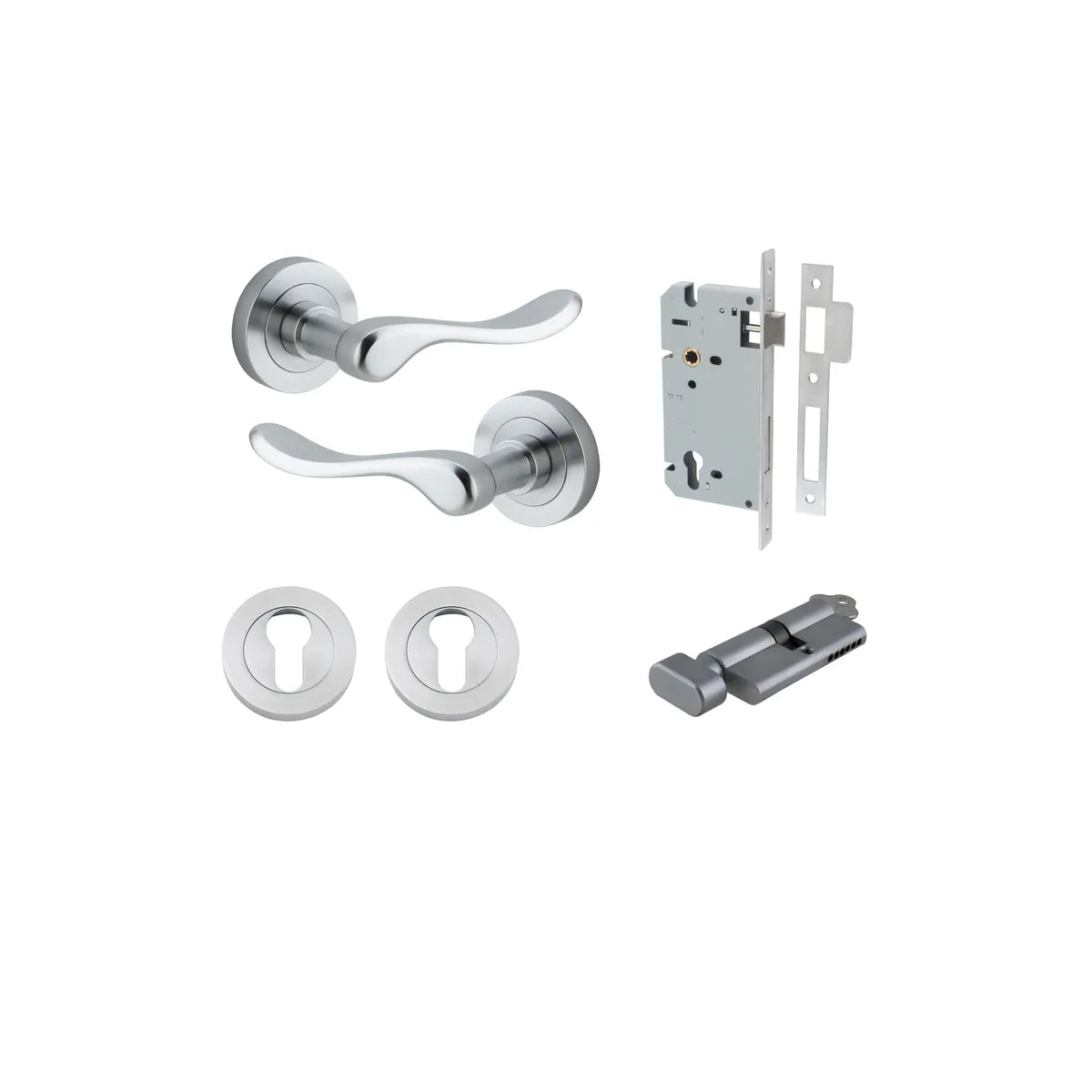 Stirling Lever - Round Rose Entrance Kit with Separate High Security Lock - entrance set configuration (10 of 16)