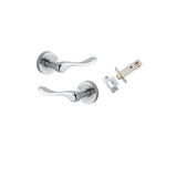 Stirling Lever - Round Rose Passage Kit in Brushed Chrome - angled product view