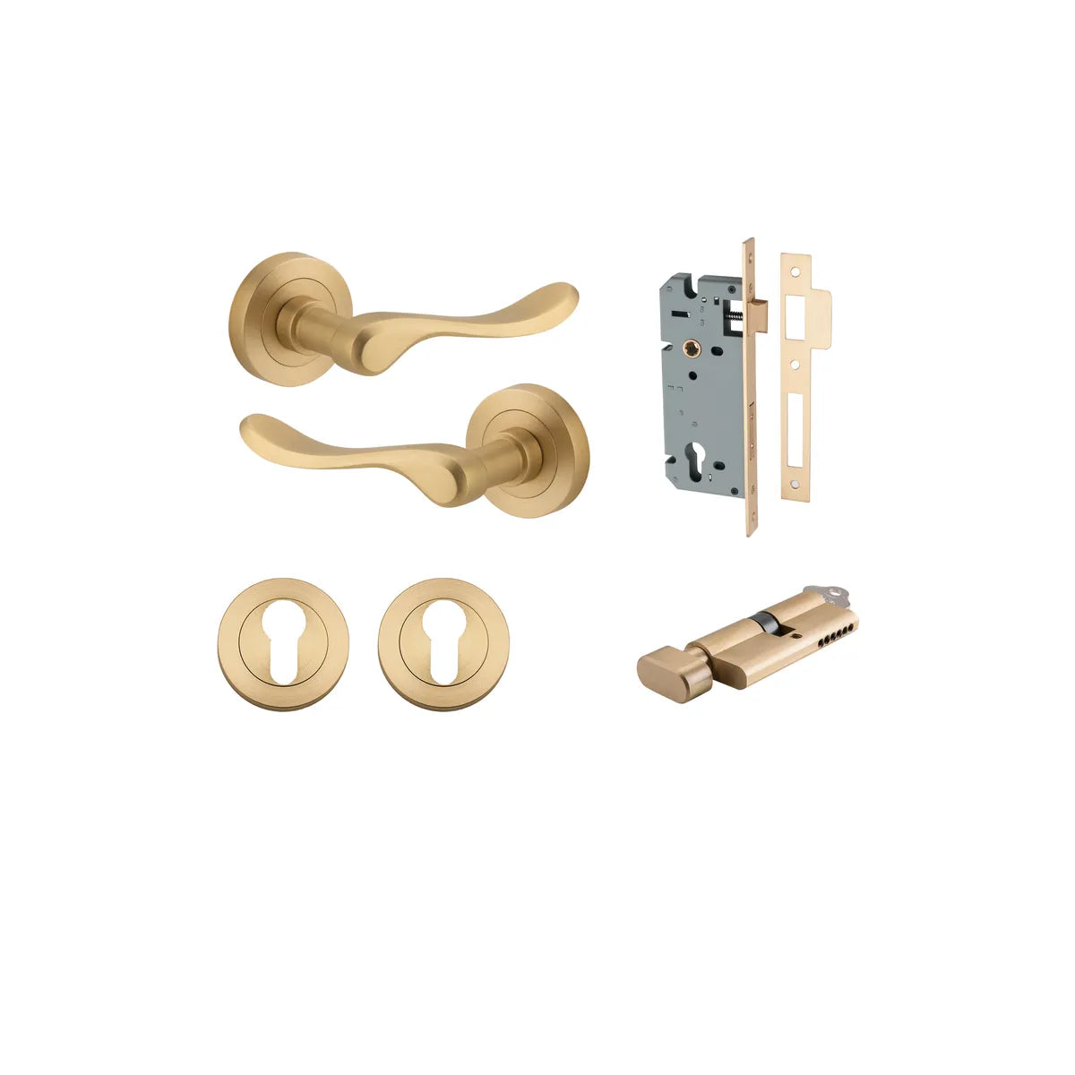 Stirling Lever - Round Rose Entrance Kit with Separate High Security Lock