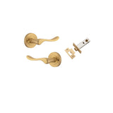 Stirling Lever - Round Rose (Inbuilt Privacy) in Brushed Brass - privacy set configuration