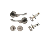Stirling Lever - Round Rose Privacy Kit with Separate Privacy Turn in Distressed Nickel - privacy set configuration
