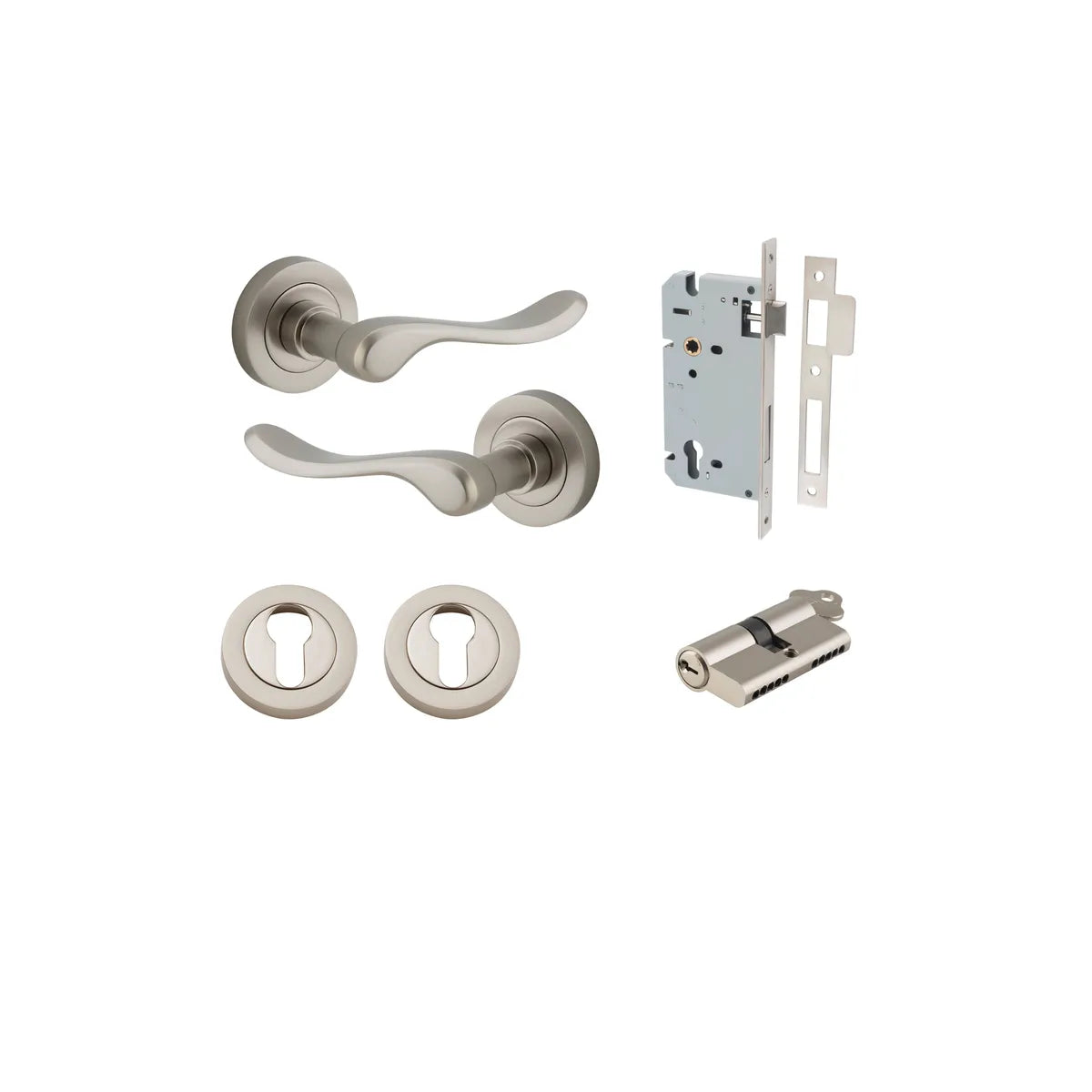 Stirling Lever - Round Rose Entrance Kit with Separate High Security Lock - entrance set configuration (7 of 16)
