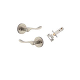Stirling Lever - Round Rose (Inbuilt Privacy) in Satin Nickel - privacy set configuration