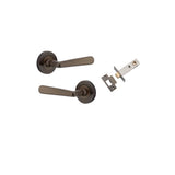 Copenhagen Lever - Round Rose (Inbuilt Privacy) in Signature Brass - privacy set configuration