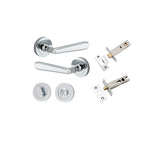 Copenhagen Lever - Round Rose Privacy Kit with Separate Privacy Turn in Polished Chrome - privacy set configuration