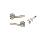 Copenhagen Lever - Round Rose (Inbuilt Privacy) in Satin Nickel - privacy set configuration