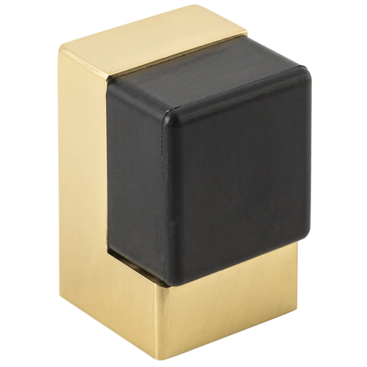 Square Door Stop in Brushed Chrome - side profile view