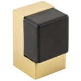 Square Door Stop in Brushed Chrome - side profile view