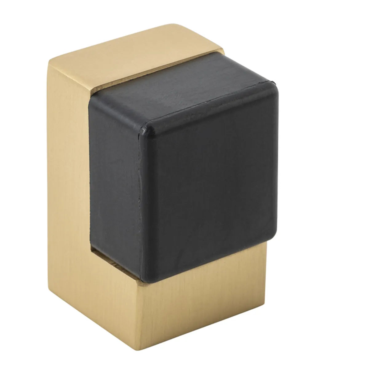 Square Door Stop in Brushed Chrome - front view by IVER