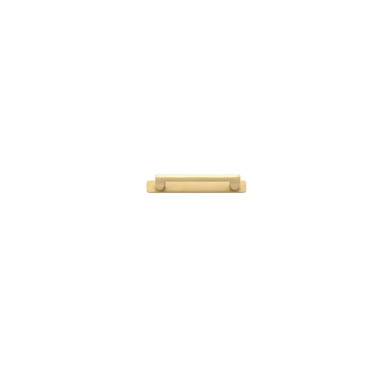 Baltimore Cabinet Pull with Backplate - CTC128mm in Brushed Brass - front view