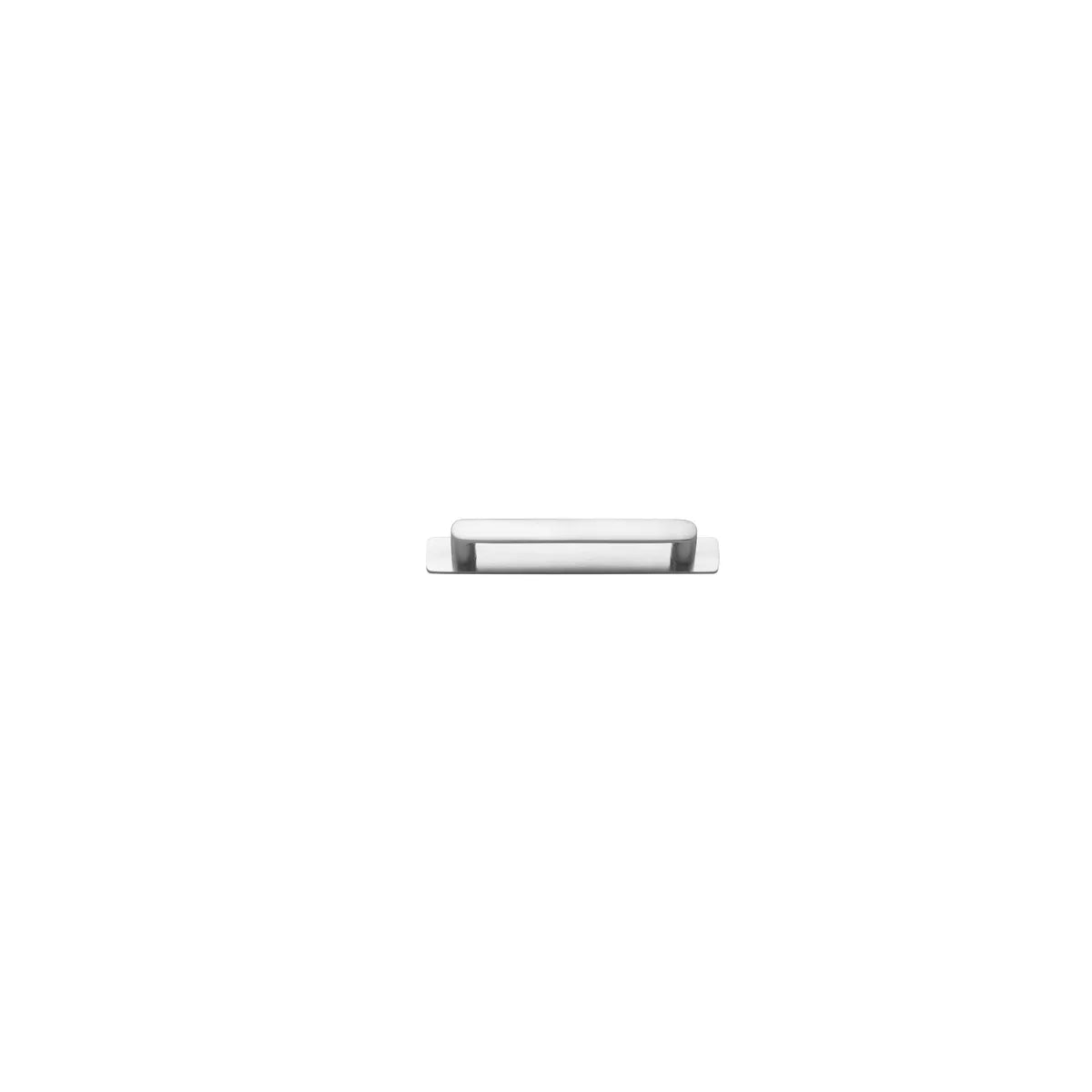 Osaka Cabinet Pull with Backplate - CTC128mm in Brushed Chrome - angled product view