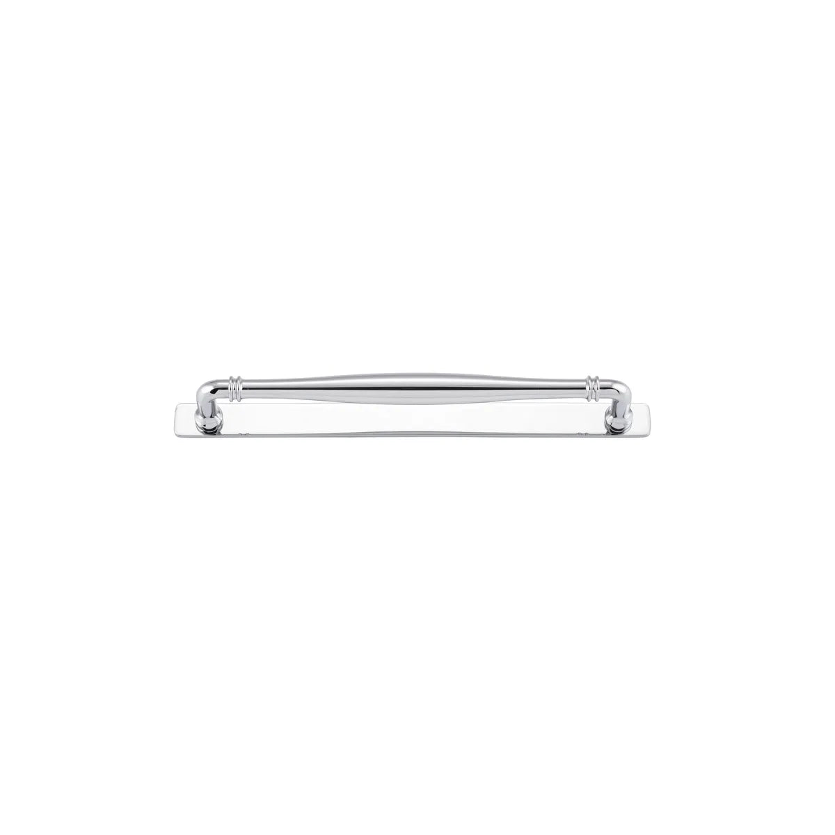 Sarlat Cabinet Pull with Backplate - CTC256mm in Polished Chrome - finish and profile close-up