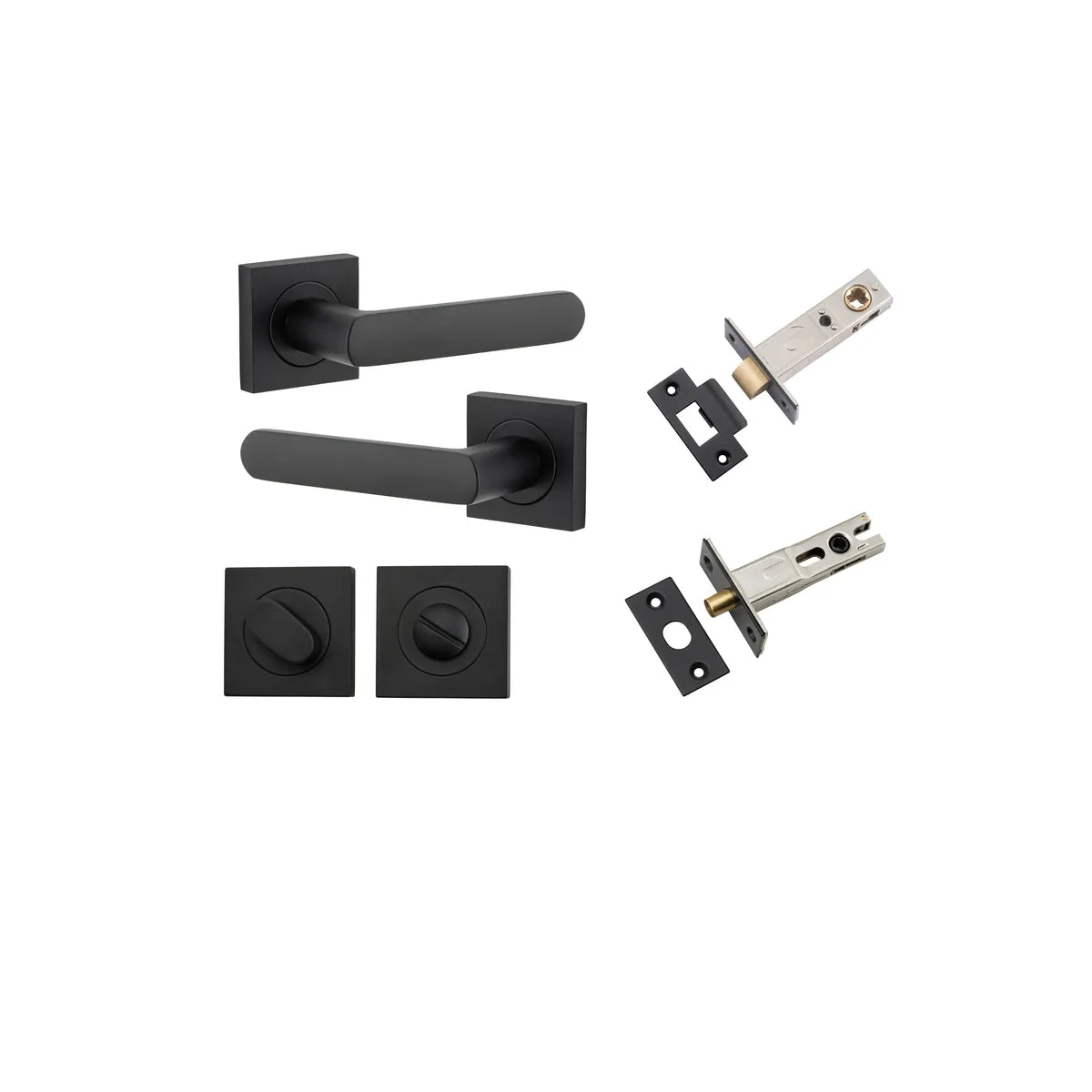 Osaka Lever - Square Rose Privacy Kit with Separate Privacy Turn