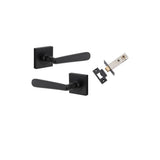 Copenhagen Lever - Square Rose Passage Kit in Brushed Brass - side profile view
