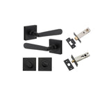 Copenhagen Lever - Square Rose Privacy Kit with Separate Privacy Turn in Brushed Chrome - privacy set configuration (4 of 7)