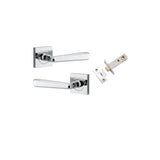 Copenhagen Lever - Square Rose (Inbuilt Privacy) in Polished Chrome - privacy set configuration