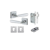 Copenhagen Lever - Square Rose Entrance Kit with Separate High Security Lock - entrance set configuration