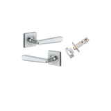 Copenhagen Lever - Square Rose Passage Kit in Brushed Chrome - angled product view