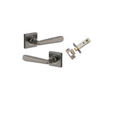 Copenhagen Lever - Square Rose Passage Kit in Distressed Nickel - close-up detail view